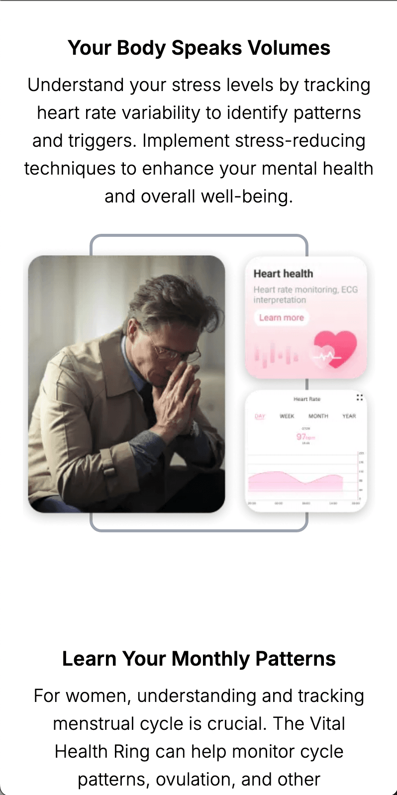 Health Tracker Ring Product Showcase Website screenshot 4