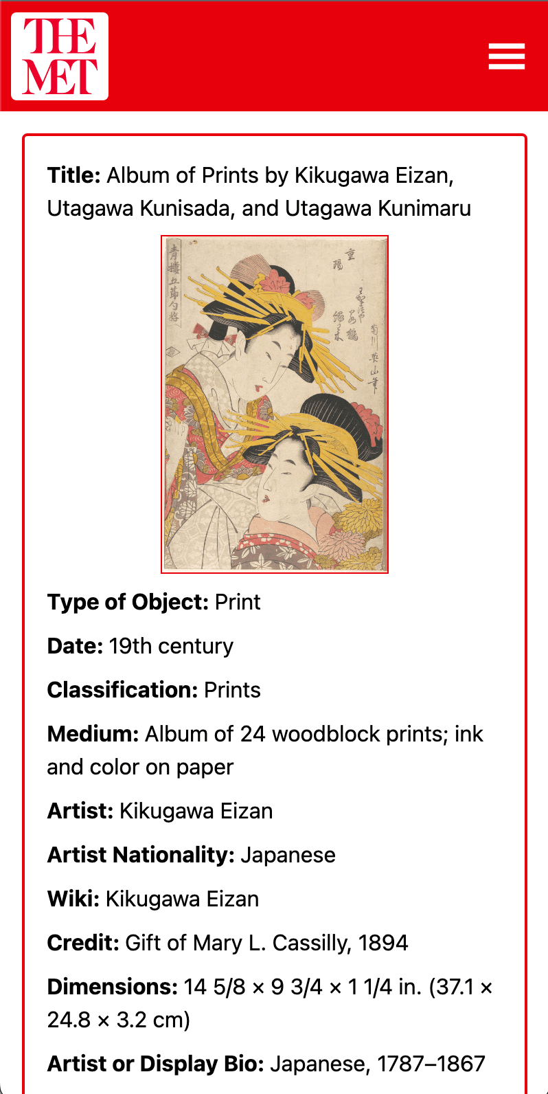 Met Gallery Web App screenshot 8